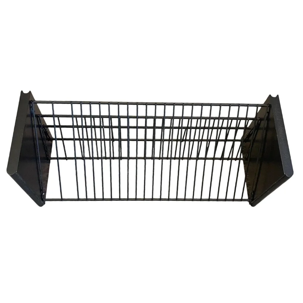 Vintage Y2k 25 CD Storage‎ Desk Stand Holder Display Metal Wire Rack black wood
